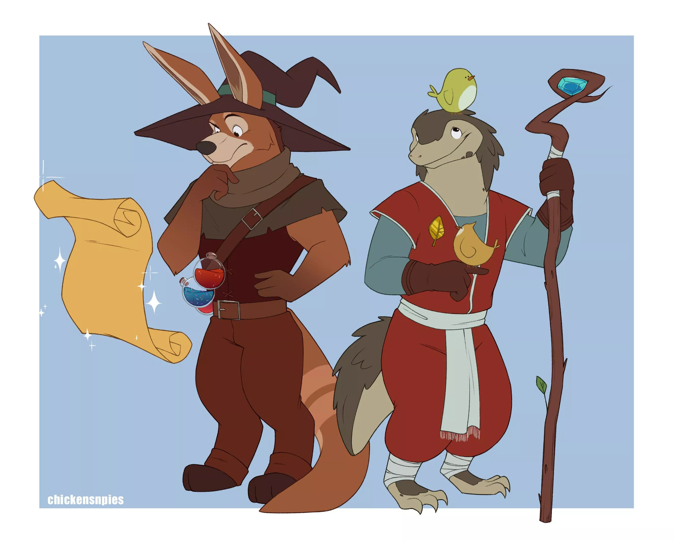 On a DnD adventure! (Art by me, @chickensnpies1 on twitter) posted by chimigni