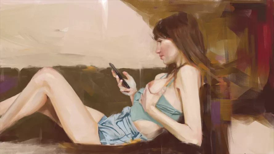 Phone Addiction 4/4 by me by TheRed_PolarBear