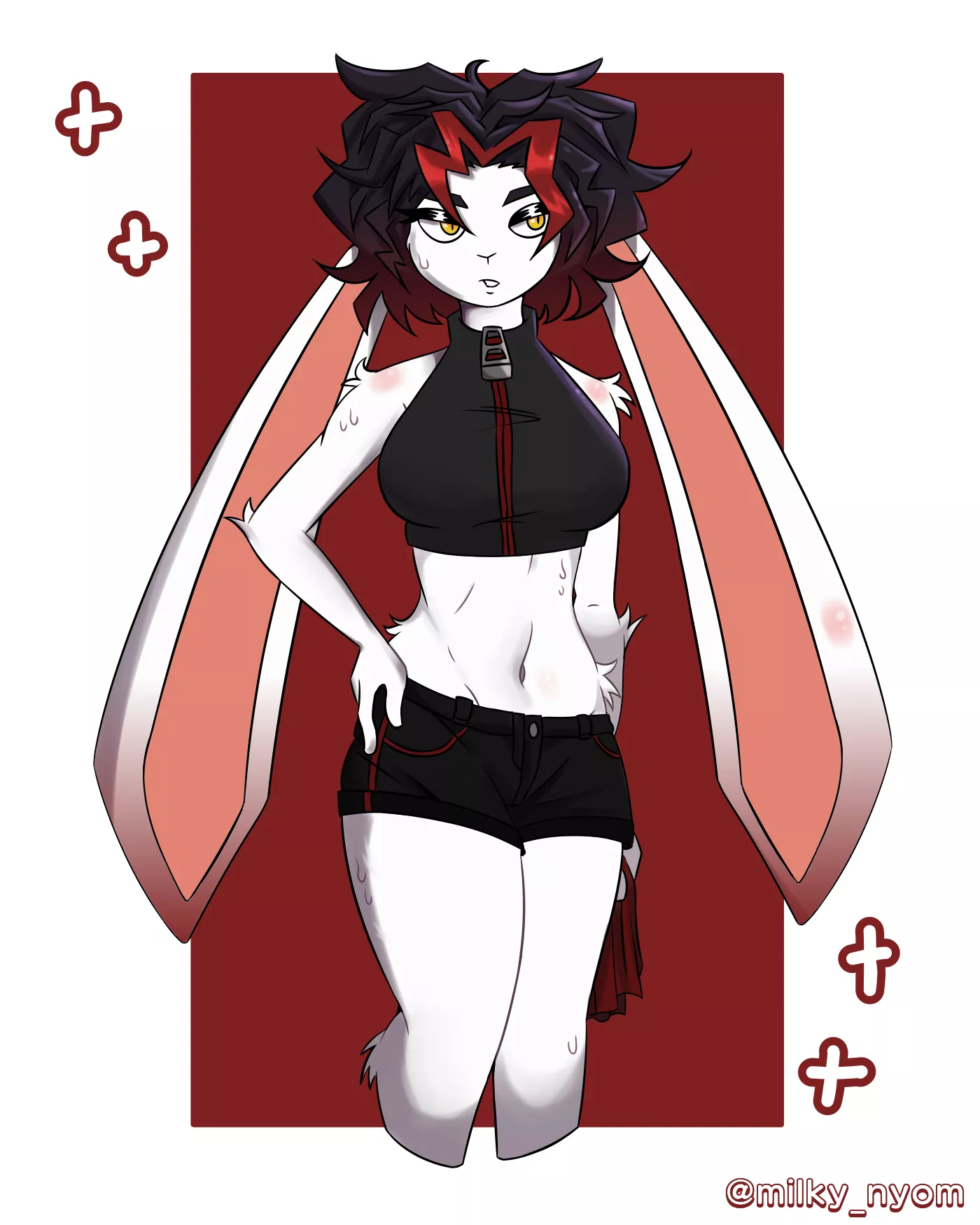 She's a little sweaty after working out [art by me, twt: @milky_nyom] posted by milky_zzzz