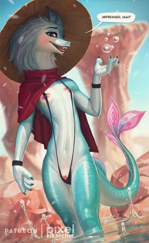 Water Dragon [F] (@pixel_sketcher) by NSFW_Rouge_The_Rat