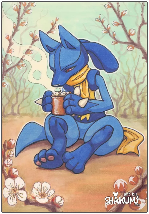 A hot chocolate☕️💙 (art by me) by Shakumi_Umi
