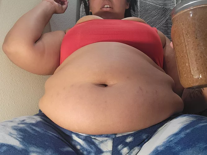 All these weight gain shakes I've been gulping down are growing my belly faster than I thought they would! by Regalkapha