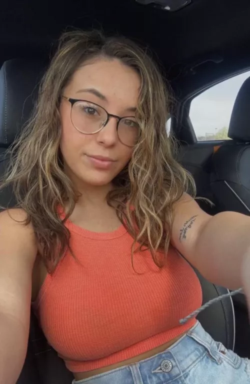 Busty in orange by anonymous123456_