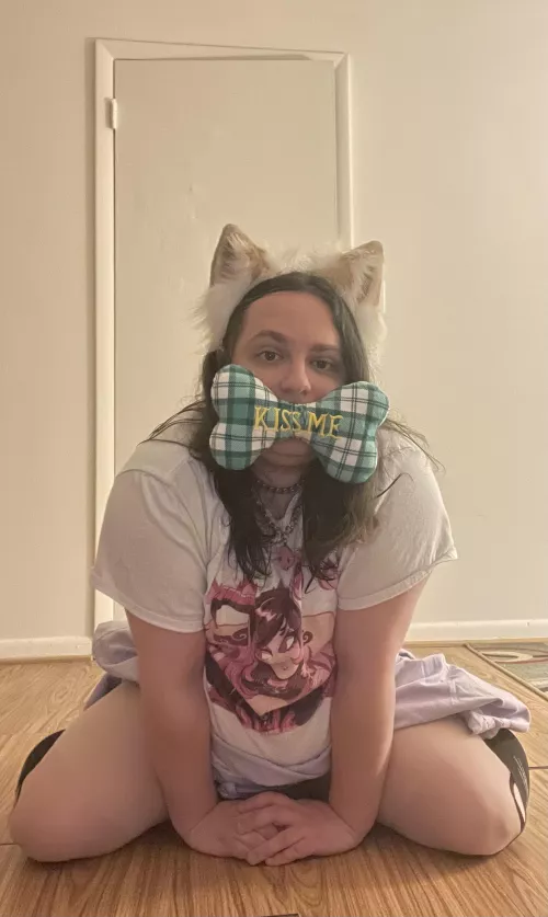 Puppy got a new collar and a new chew toy!! by Serionei