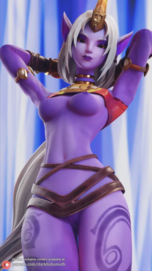 Soraka pinup (Darkbahamuth) by Darkbahamuth