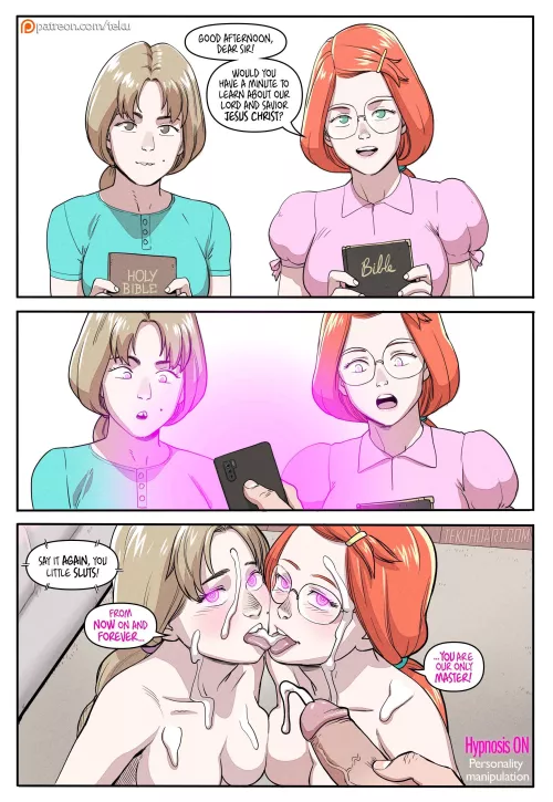 Submitting to their new lord (TehuoArt) by Random-Guys1