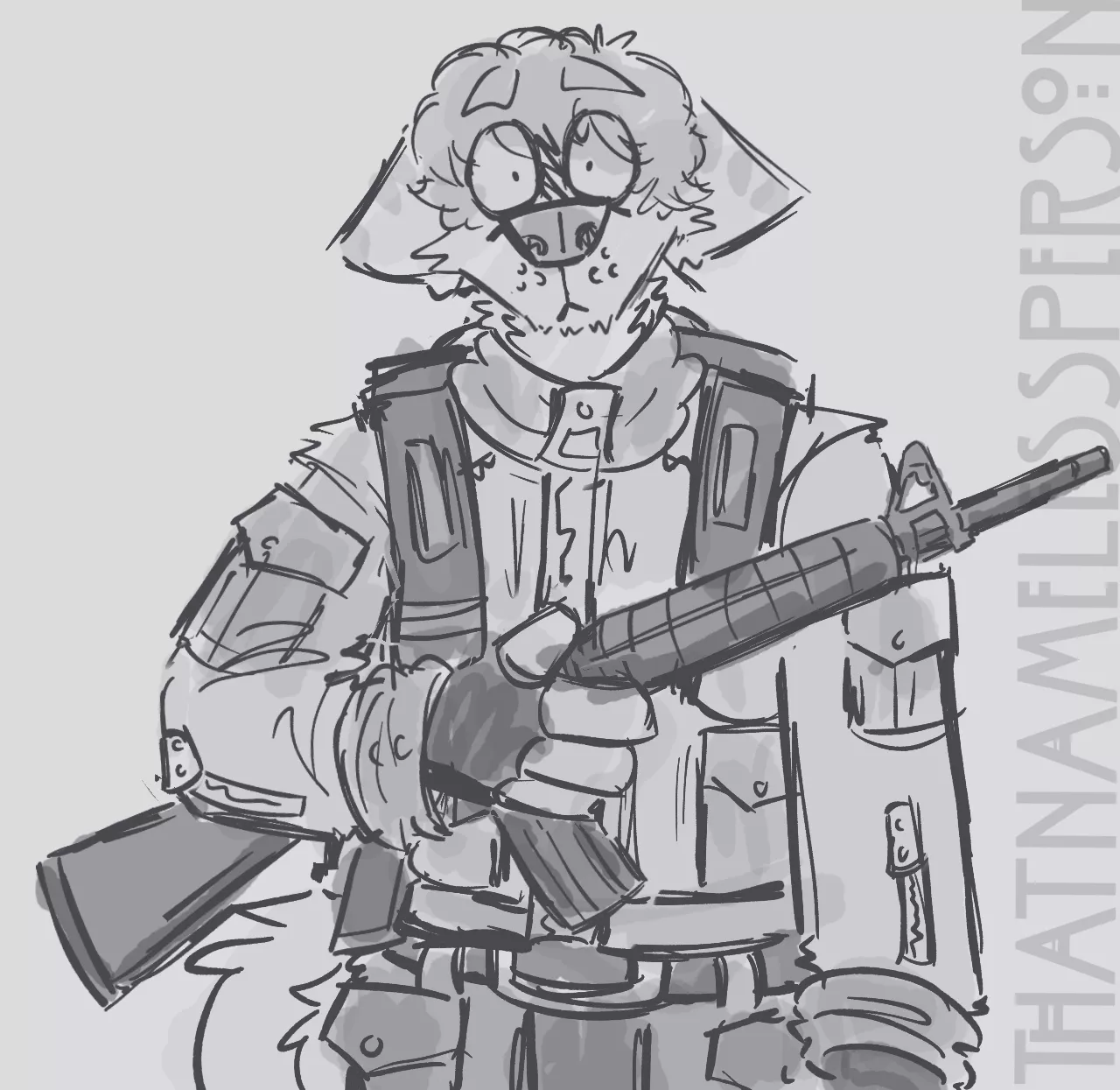((wip)) My oc Tyler with a m16!! -art by me- posted by thatnamelessperson_