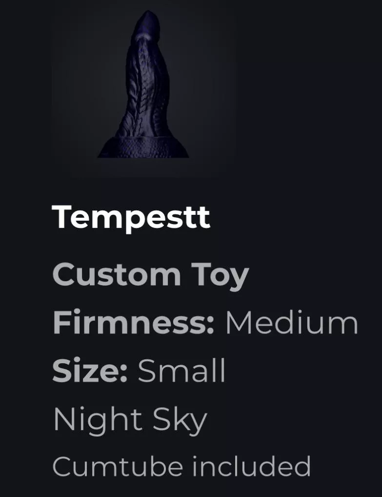 Checked the site on a whim not knowing customs were available. Seems my monster dick senses were tingling posted by thedaemonqueen