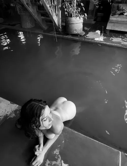 Hot springs fun by forest--fox