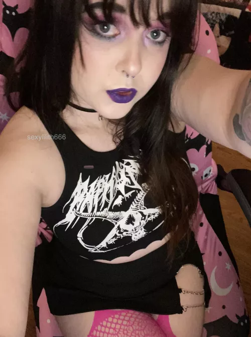 Should I keep my bangs brow length or cut them high and go more goth? by sexylilith666