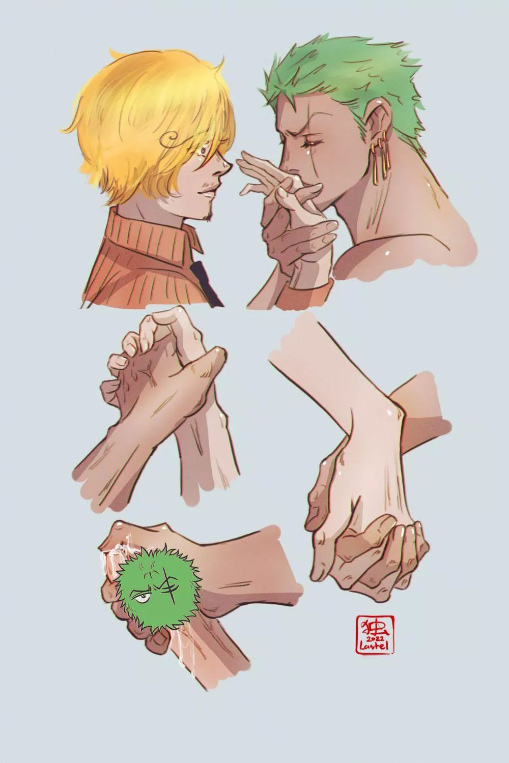 Hand Holding Is Very NSFW (By @LuckyNo3333) | ZoSan | One Piece posted by That_Cartoon_Chick_