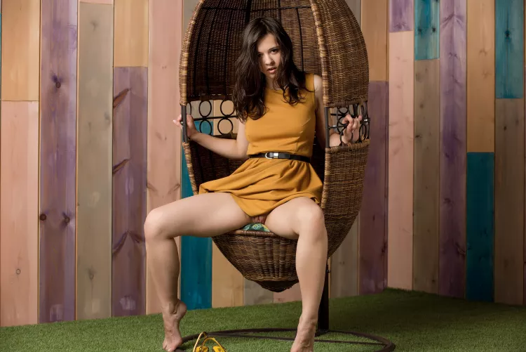 in a dress without panties by famegirls