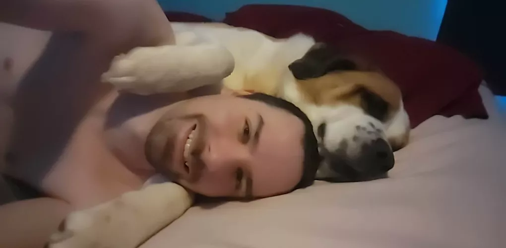 Morning Easter cuddles with my girl ❤️ smile my gay friends smile❤️ by Common-Writing-9157