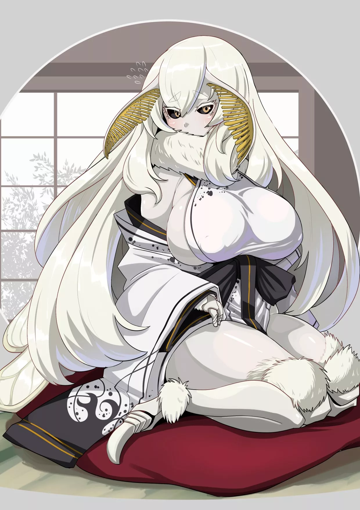 She is shy, but God, she is floofy and cute. (konoshige (ryuun)) posted by AnnualObject