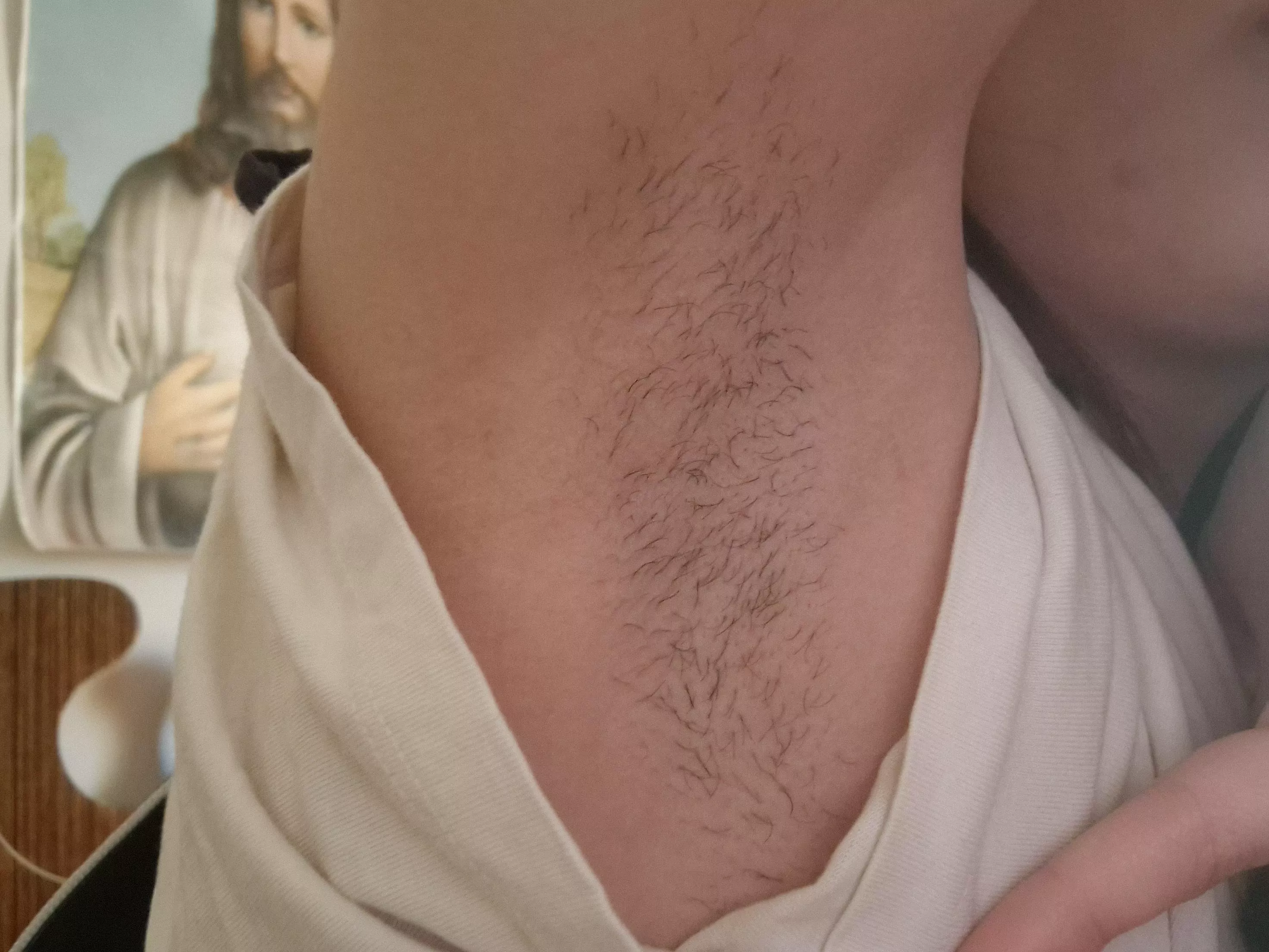 what did you see first? my armpit to lick or Jesus who judges us? posted by Suspicious_nirv