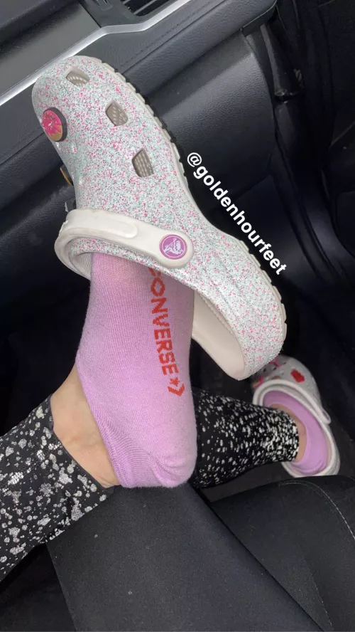 Do you like socks w/ crocs?😏 [selling] by goldenhourfeet