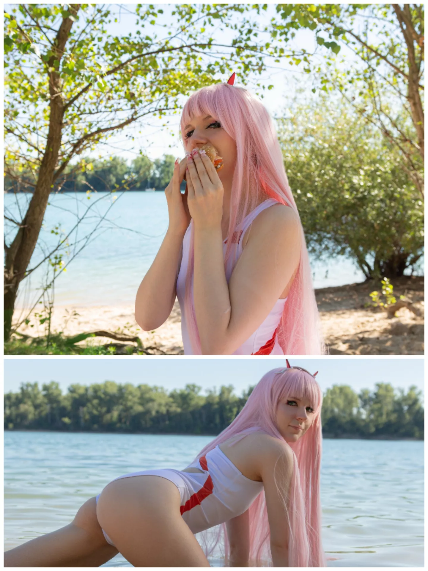 Eating a little snack, so you can snack on me later ~ Zero-Two from Darling in the franxx by x_nori_ [Self] posted by x_nori_