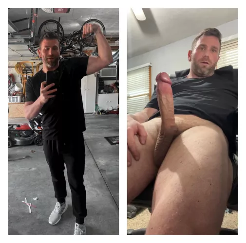 Flexing my arms in the gym and flexing my huge cock in front of my computer before I jerk it off. by Megadongxx
