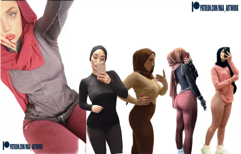 Hijabis at the gym by maa_artist