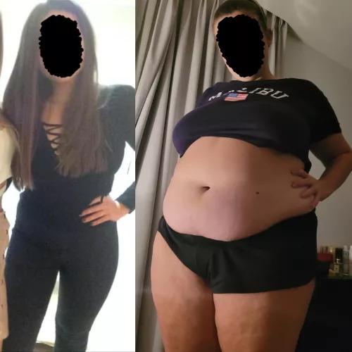 Me at my slimmest vs. my biggest (& stuffed) 🙈 by Vincintas