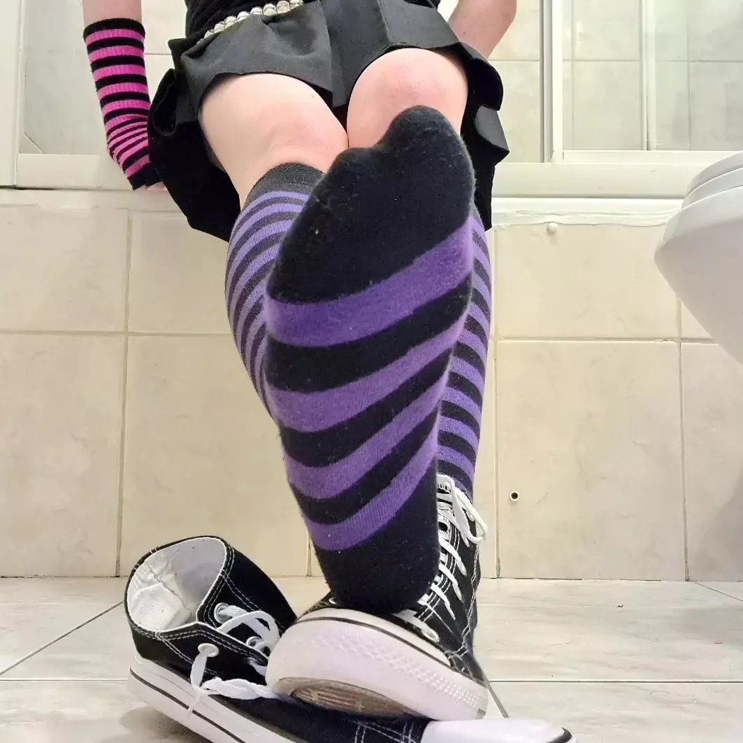 Take my shoes off and bury your face in my warm socks 😈 posted by FemboyFootPrincess