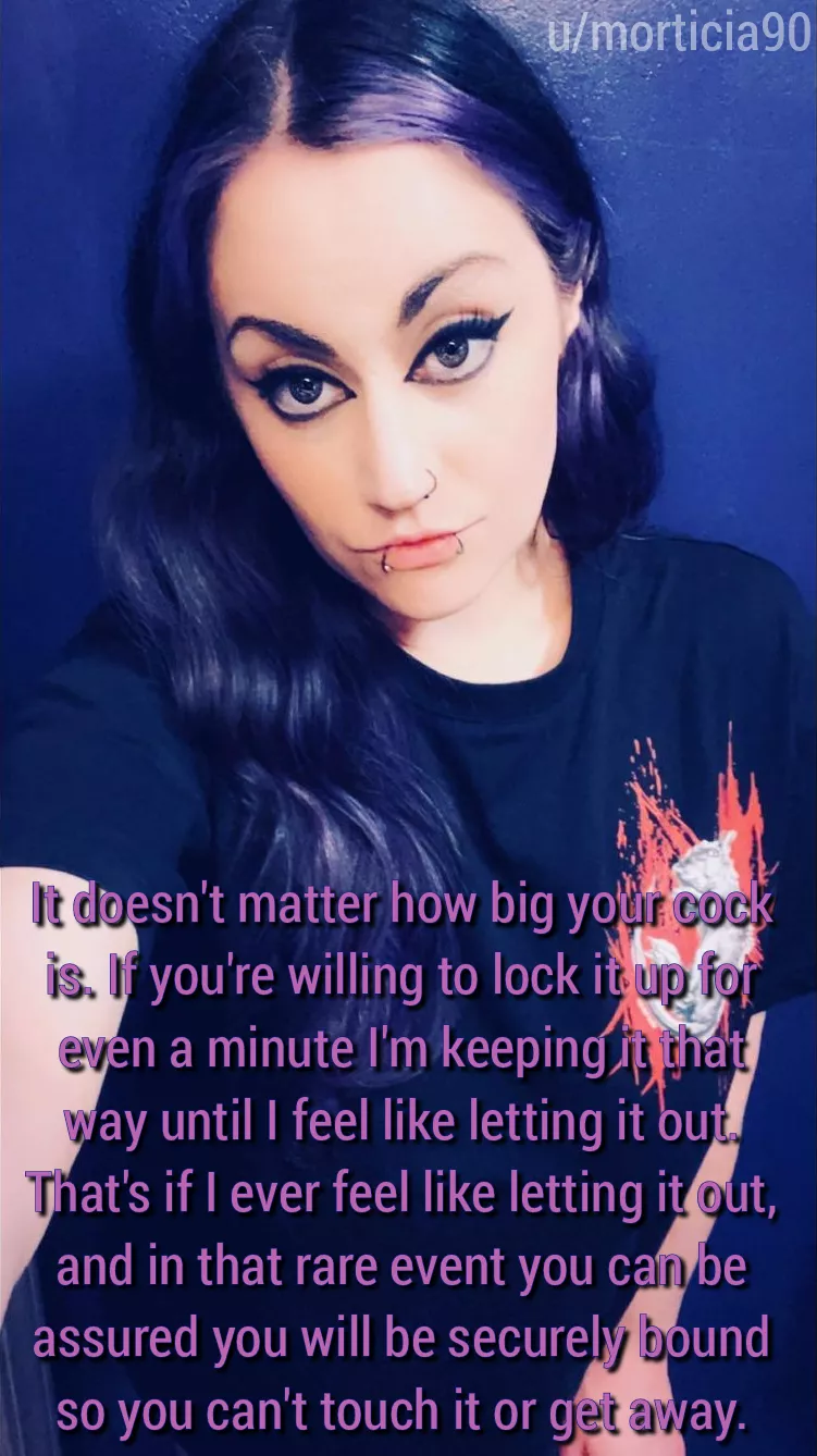 The bigger the cock the more fun to lock. 😈🔒 posted by slave4Cutiepiie