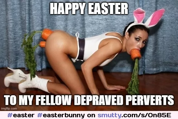 This Easter Bunny likes her carrots. posted by The_Depraved_Briton