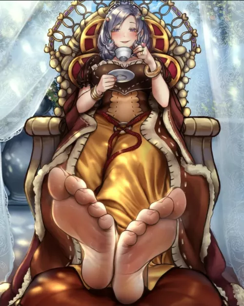 Worship Queen Tiaramisu's feet as she enjoys her tea (Nikishiko) [Yu-Gi-Oh] by _swefeet