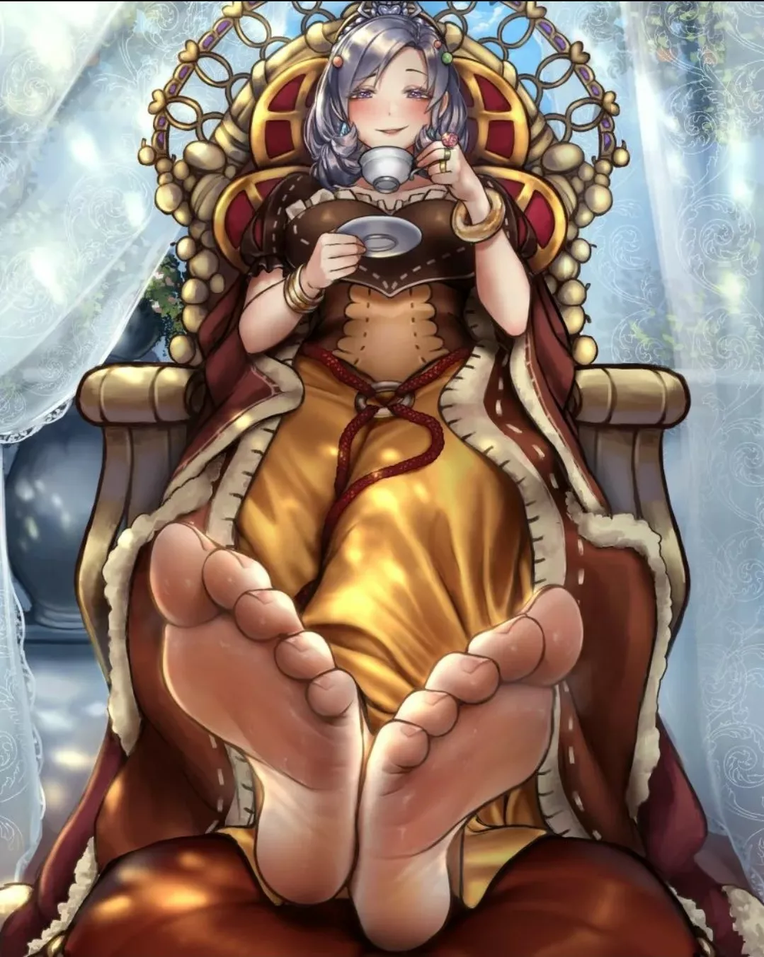 Worship Queen Tiaramisu's feet as she enjoys her tea (Nikishiko) [Yu-Gi-Oh] posted by _swefeet