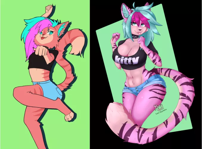 4 Month Art Progress! (art by me) by YumiieFox