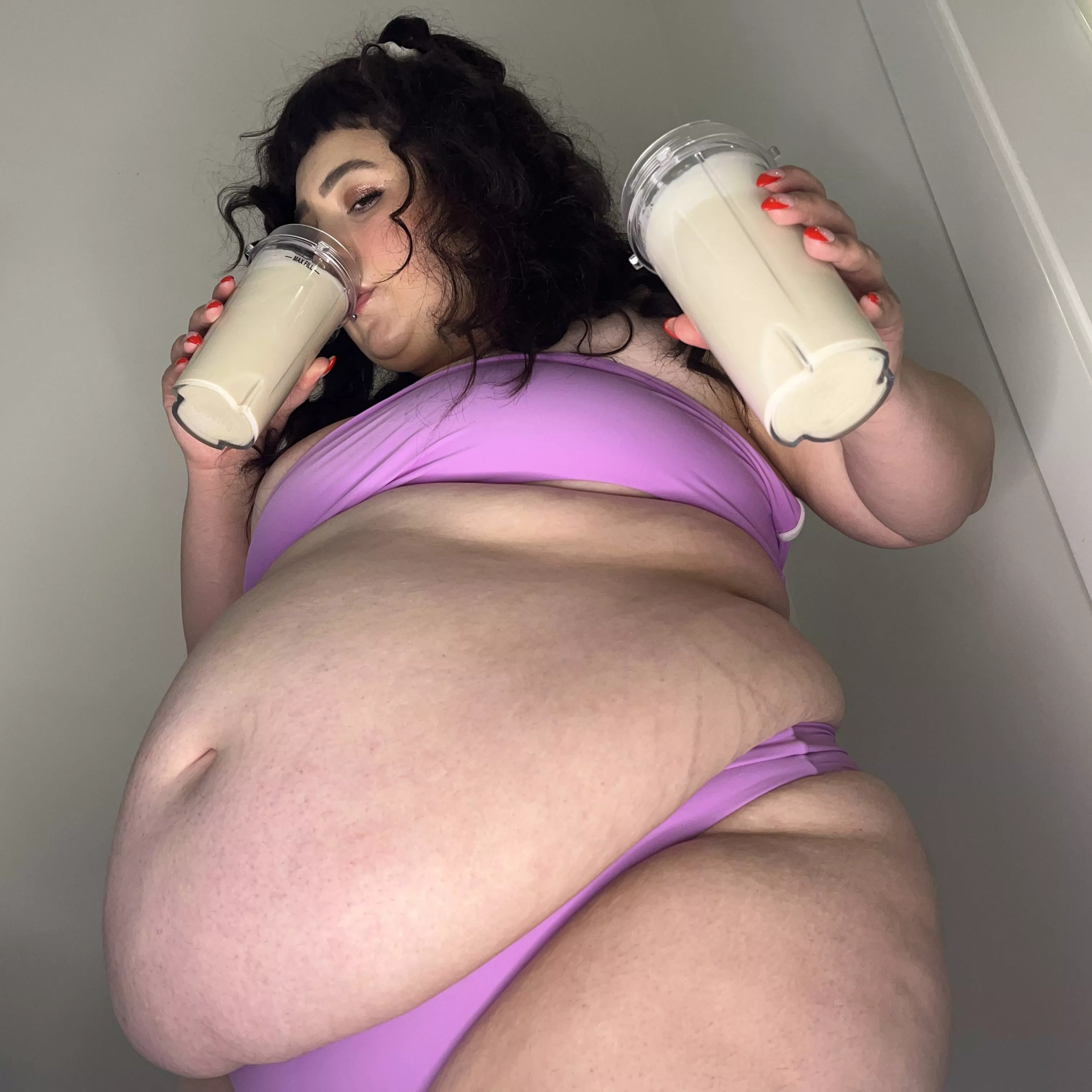 Chugging gaining shakes is my fav hobby 🐷 posted by freyafeist