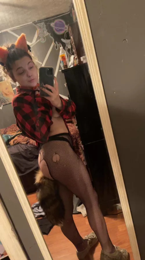 Getting ready for Midnight fox fuck walk with master by Broken_fox16