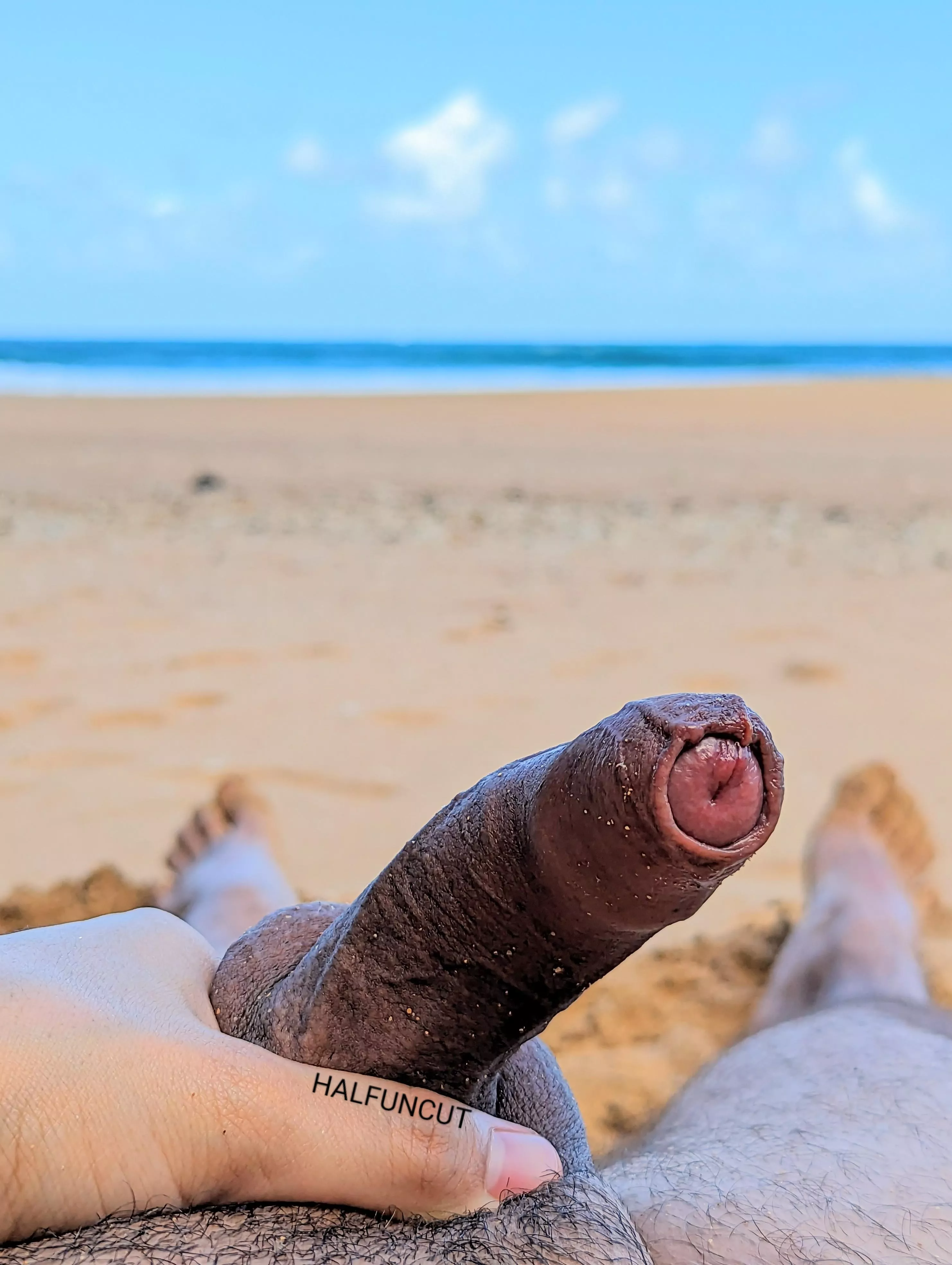 Got a bit carried away at the beach 🏖️🍆 posted by halfuncut