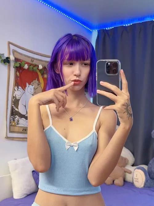 little flirty girl in a crop top💕 by purrplesun