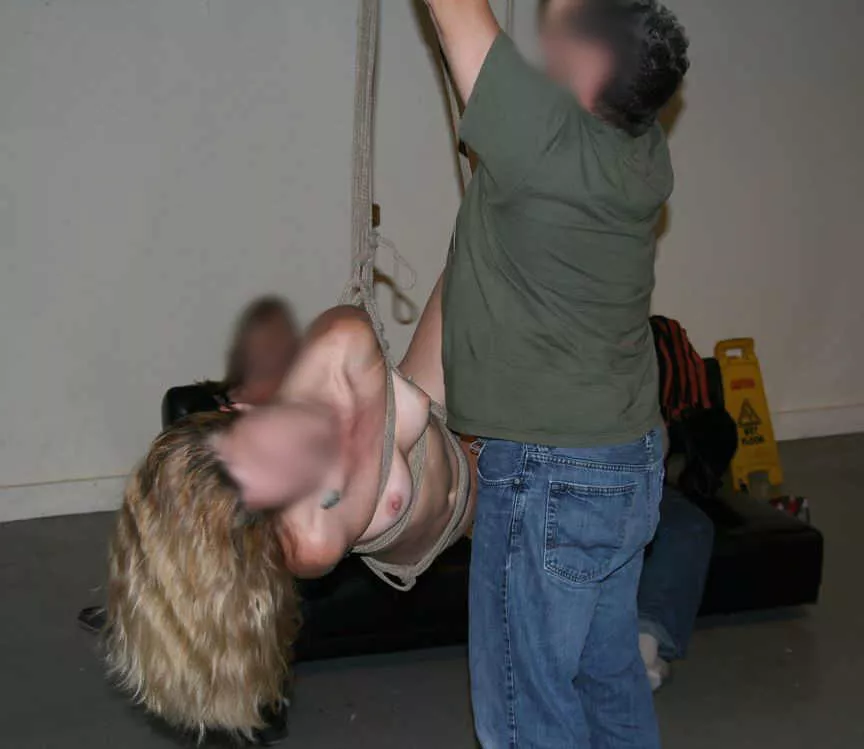 Mad respect for Mistress M. here in my rope! She is a femdom but wanted to experience what it was like being suspended :) posted by dolphinguy_2000