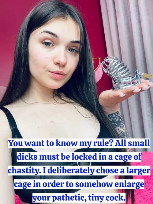 Maybe in this cage the penis will look a little bigger by annasmilee-milf