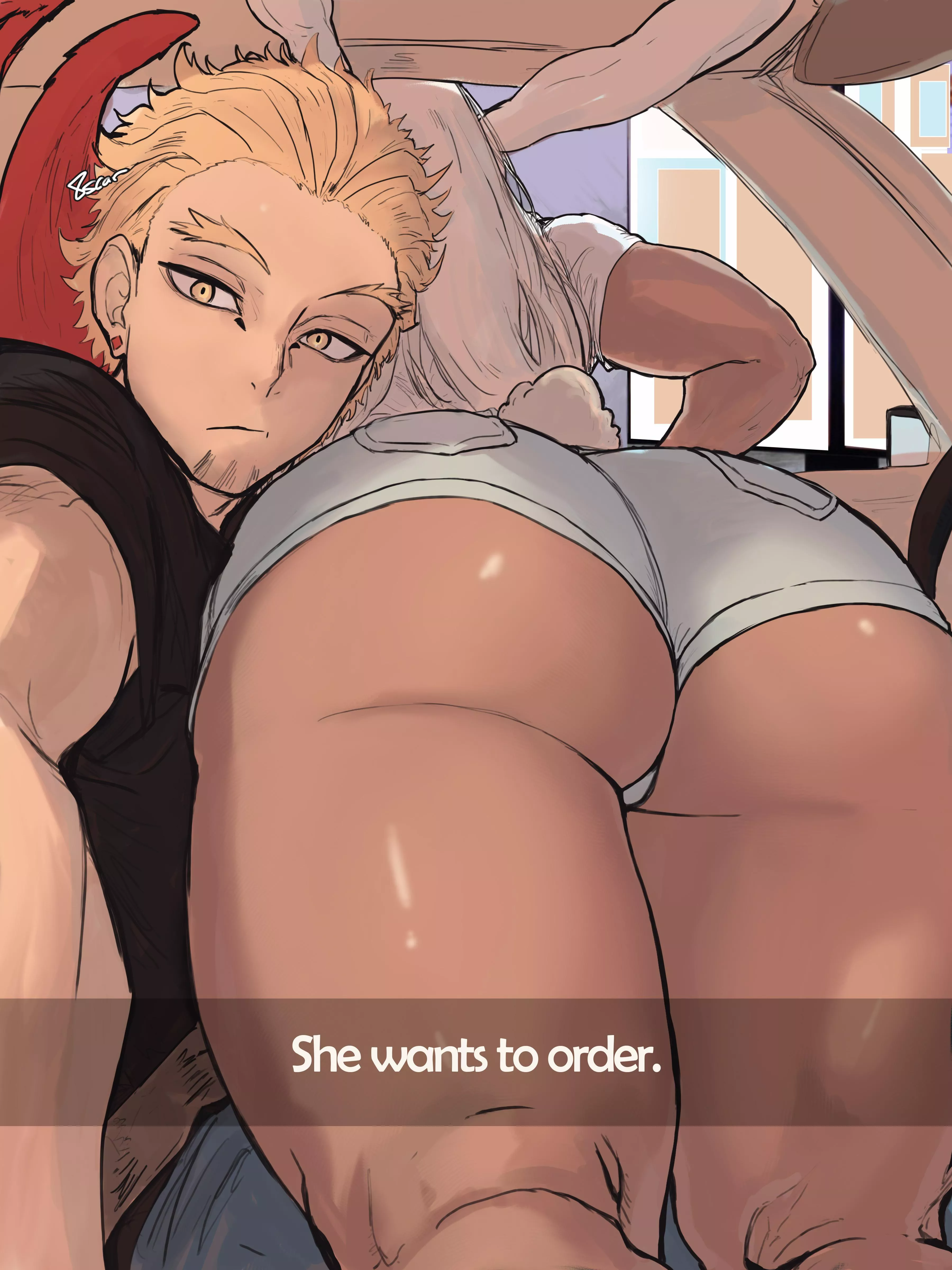 Miruko and Hawks at the drive-thru [My Hero Academia] (8oscar) posted by DownyLivesMatter