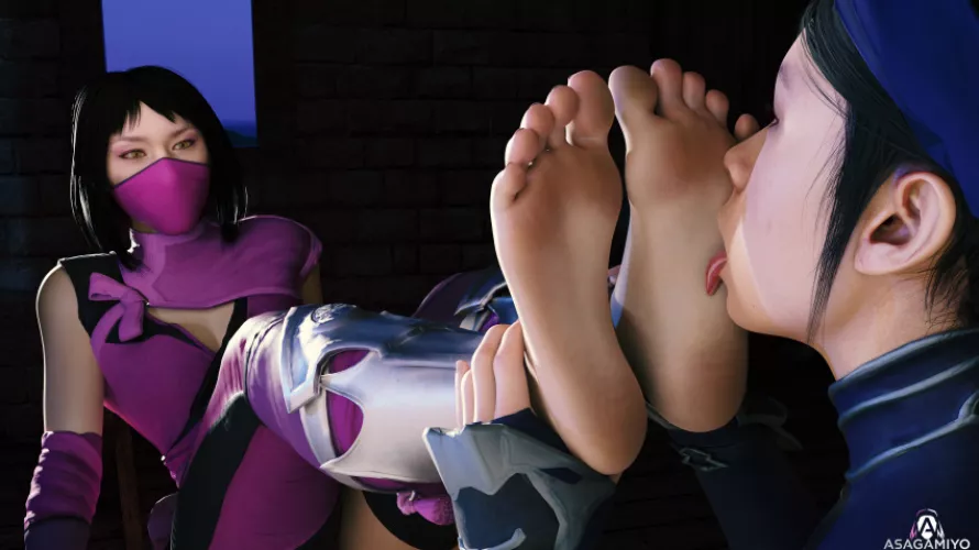 mortal kombat 11 kitana licks Milena's feet ( artist: asagamiyo) by plantsbr