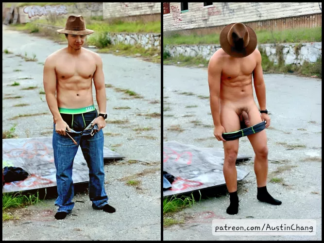 [Self] showing my softie to everyone on the street by AustinChangXXX