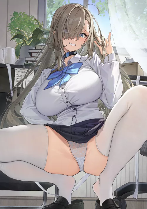 Squatting Asuna by RaynareAmano