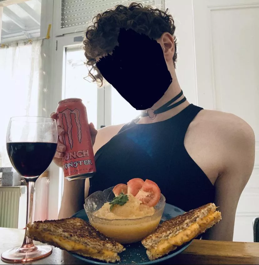 What If We Ate Grilled Cheese Sandwiches And Drank Monster Energy Together 😳 posted by ConfusedCuteCat