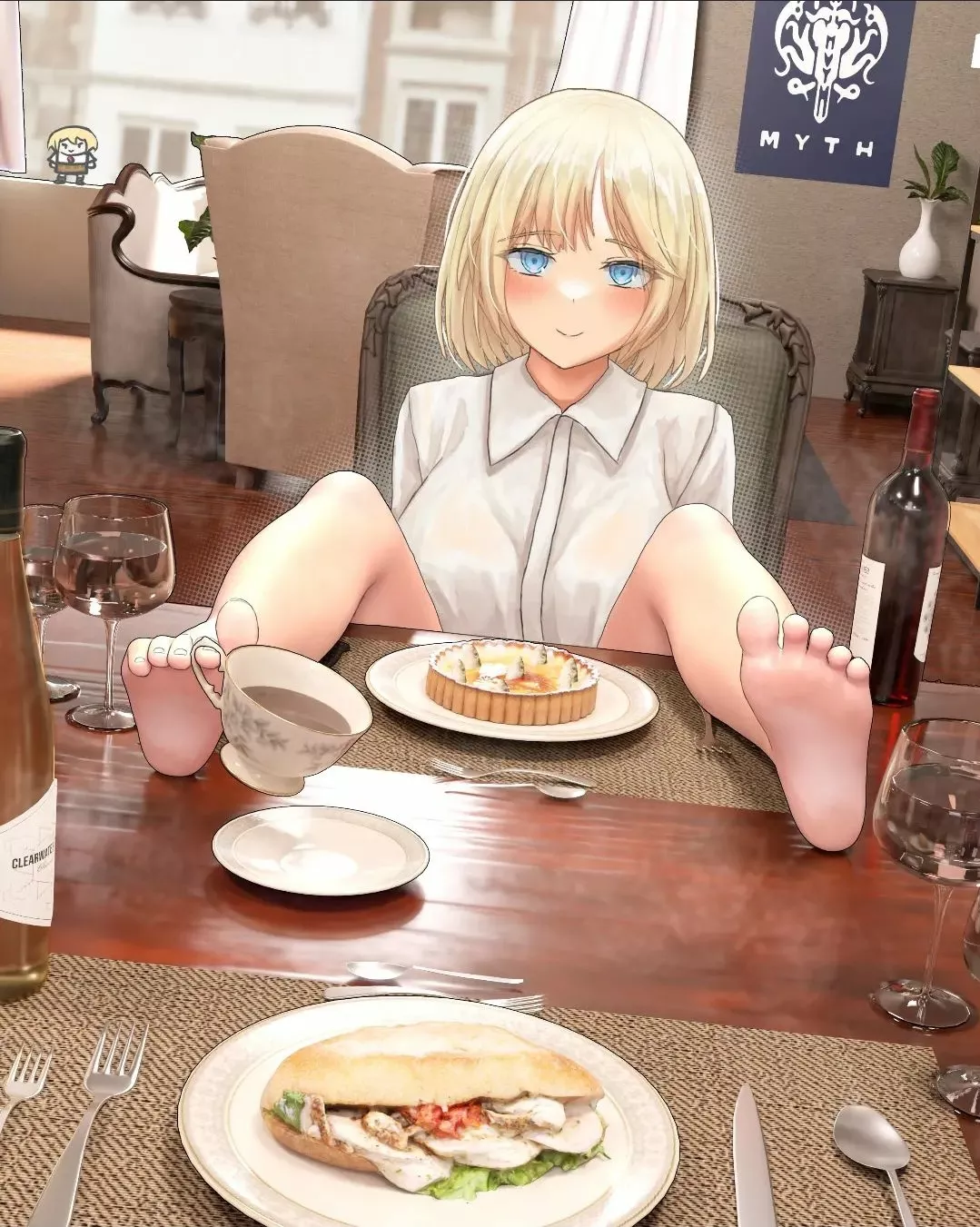 Amelia's feet on the table for you to see (Sumguy) [Hololive] posted by _swefeet