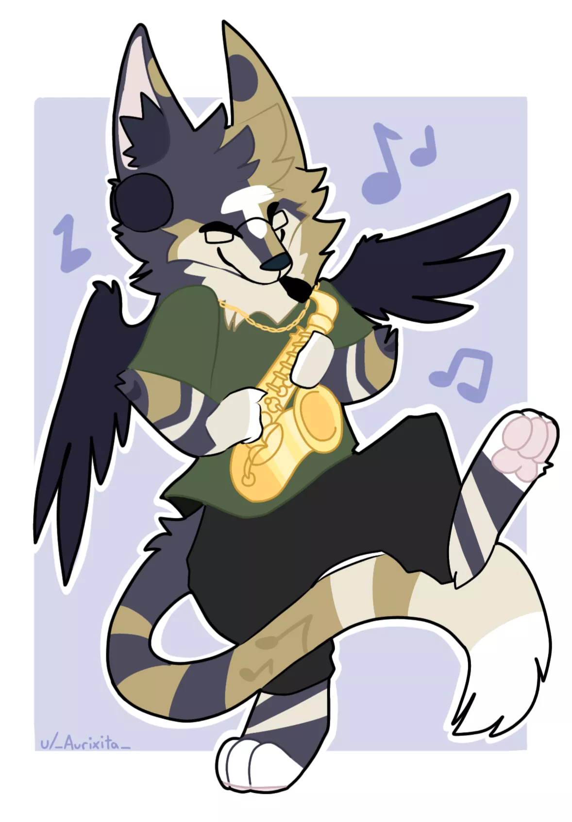 Saxophone Doggo - Commission for u/Jayn_Xyos! posted by _Aurixita_