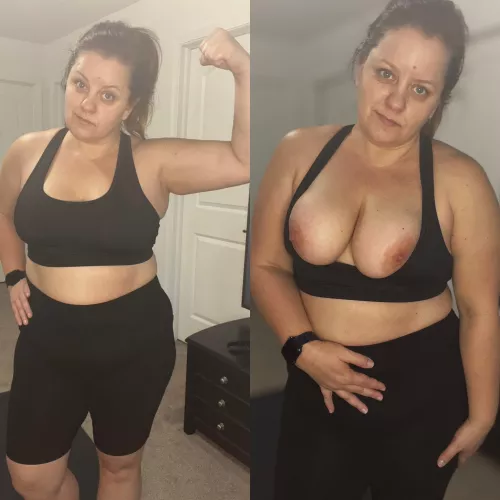 Workout, boobs out, it’s gonna be a good day. 😘 by Candispice44