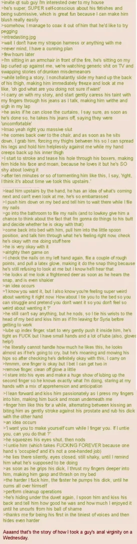 anon takes a guy’s anal virginity (questionable consent warning) by suunnysideuup