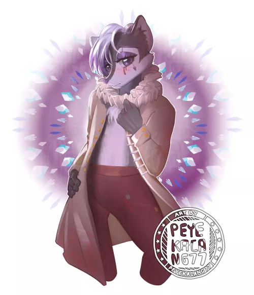 commission art... purple skunk! art by me :D by peyekacang77_