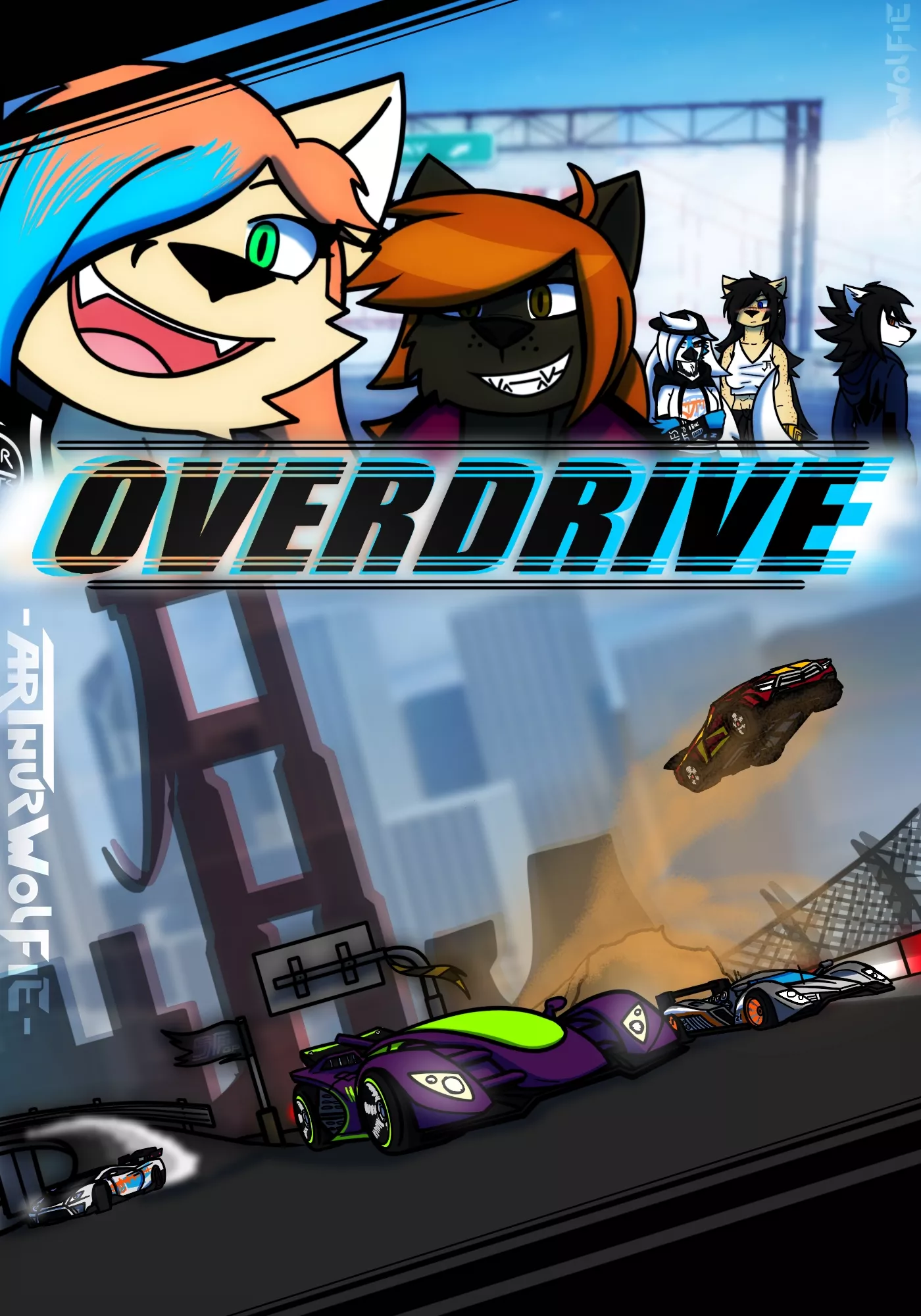 Cover for my future comic, Overdrive! posted by Arthur_Wolfie