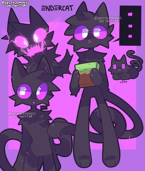 endercat! [ art by me - @zestylemonss on twitter ] by Iazuli