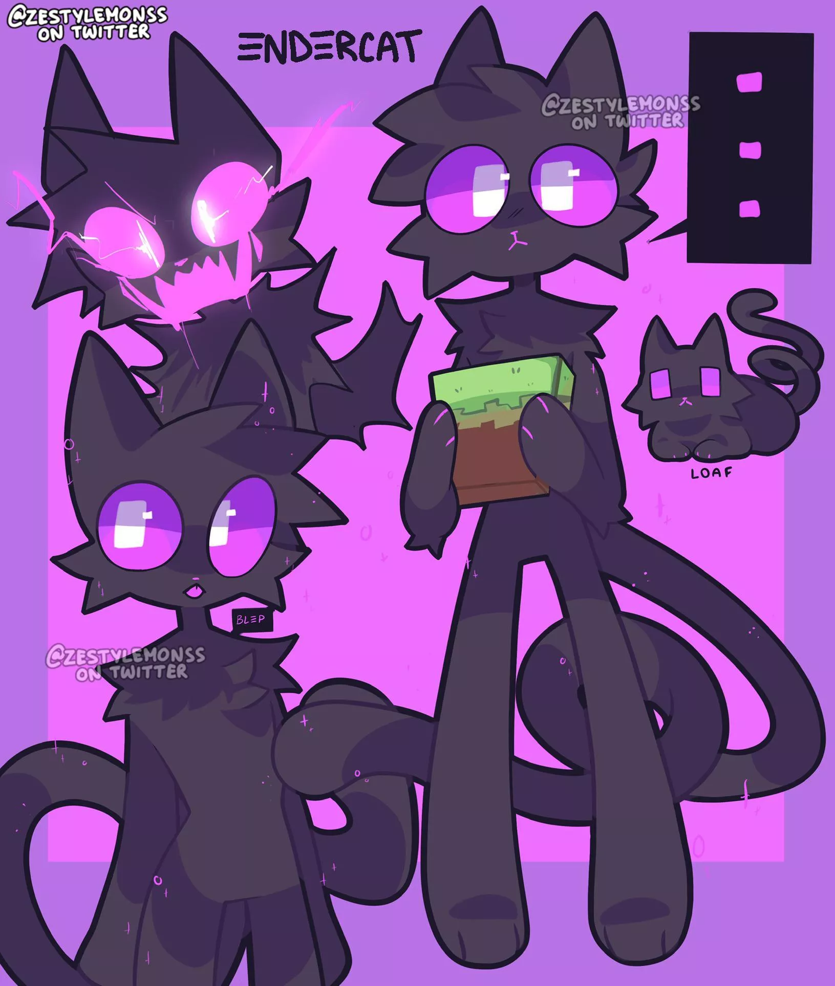 endercat! [ art by me - @zestylemonss on twitter ] posted by Iazuli