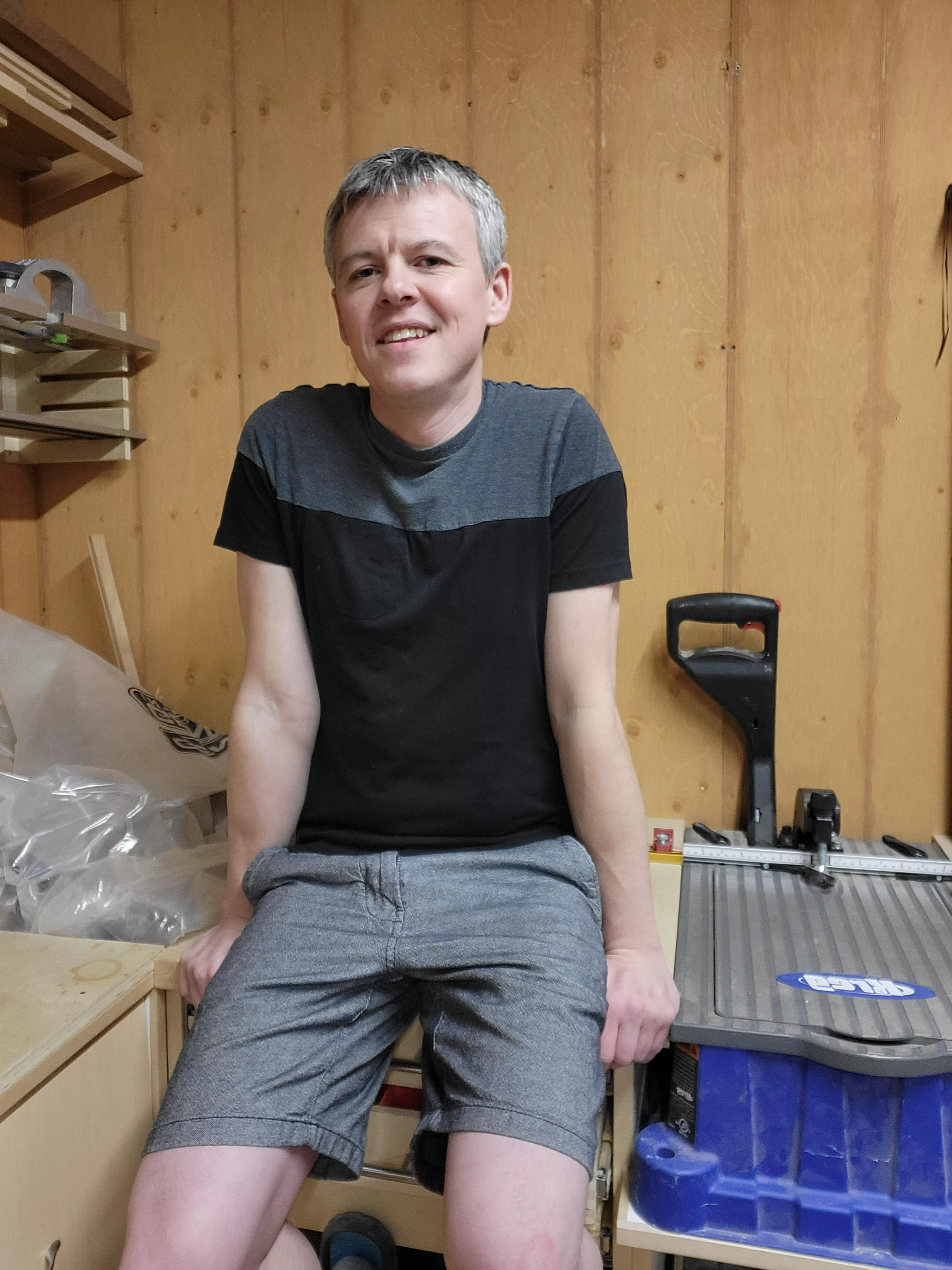 Felt cute in the woodshop 🤗 posted by MostComplex9349